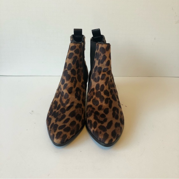 Nine West Leopard Print Chelsea Boots Natural Multi Pony Hair Size 8 - Picture 5 of 16